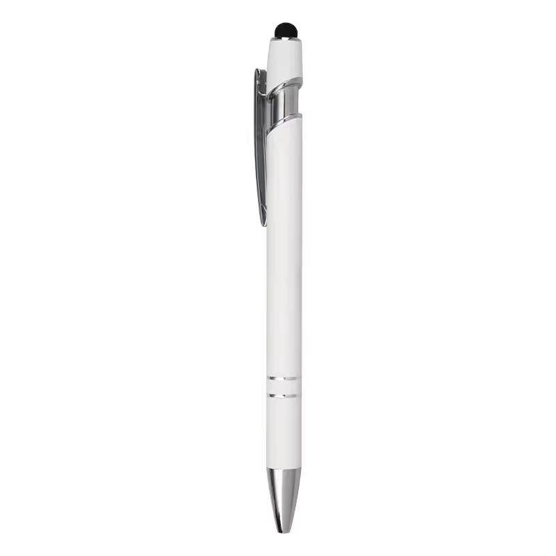 MEGA Push Retractable Click pen Customized Wedding gift diy personalized White metal Pen  with Stylus For Business Promotional