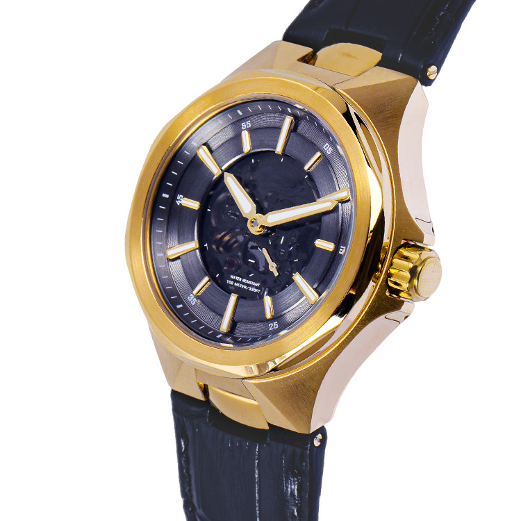 Gold men's fashion automatic mechanical watch men's watch LOGO can be customized