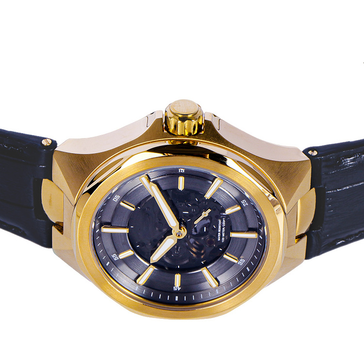 Gold men's fashion automatic mechanical watch men's watch LOGO can be customized