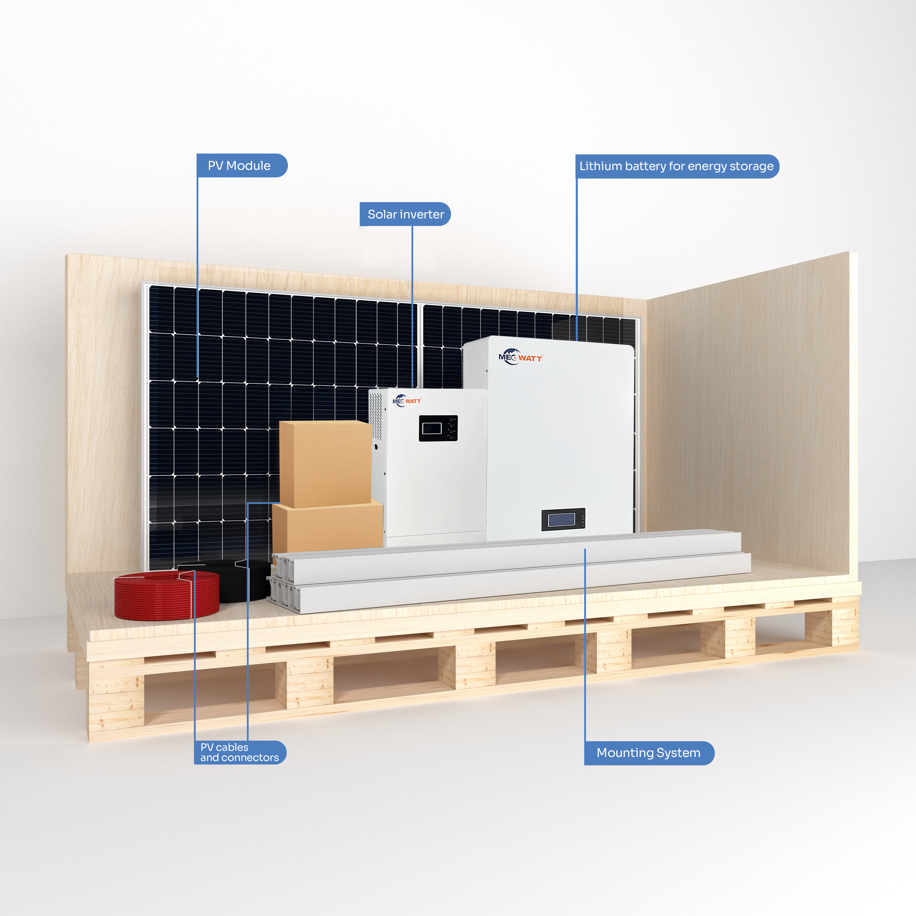 Household 5kwh battery with smart inverter solar panels 270w smart solar energy system with lithium solar kit full package