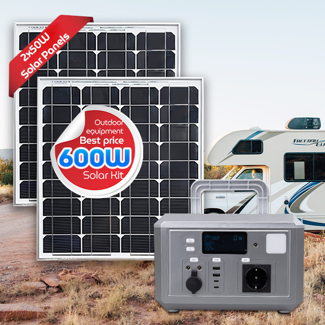 New energy set up cost solar energy storage kit with 600w mini solar generator and panels for home outdoor camping lighting