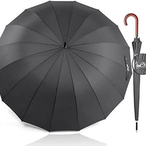 Classic Handle Fast Drying Strong 16 Ribs Travel  Windproof Large Umbrella for Rain Big Golf Umbrellas