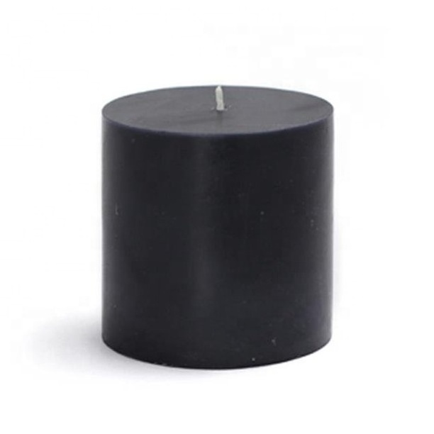 Manufacturer High Quality Black Pillar Candle for Table Centerpiece Scented Unscented 3 Wick Decoration Candles