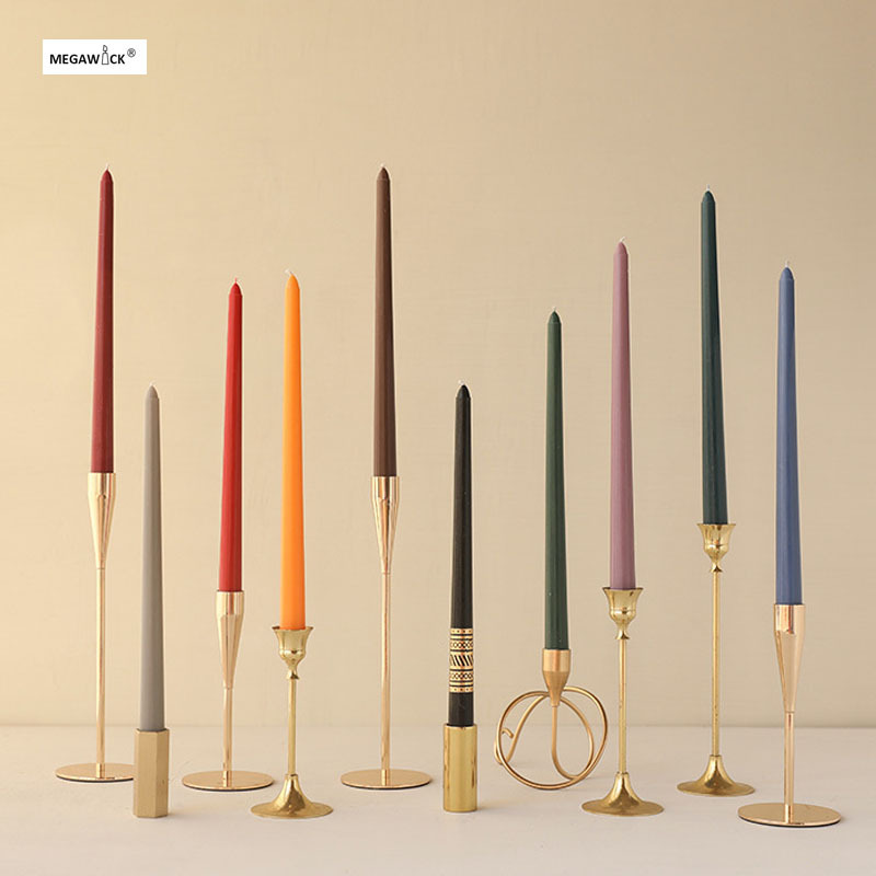 2023 New Arrival 4 Pack Dipped Taper Candle 20 Colors with Candlestick Holder;12