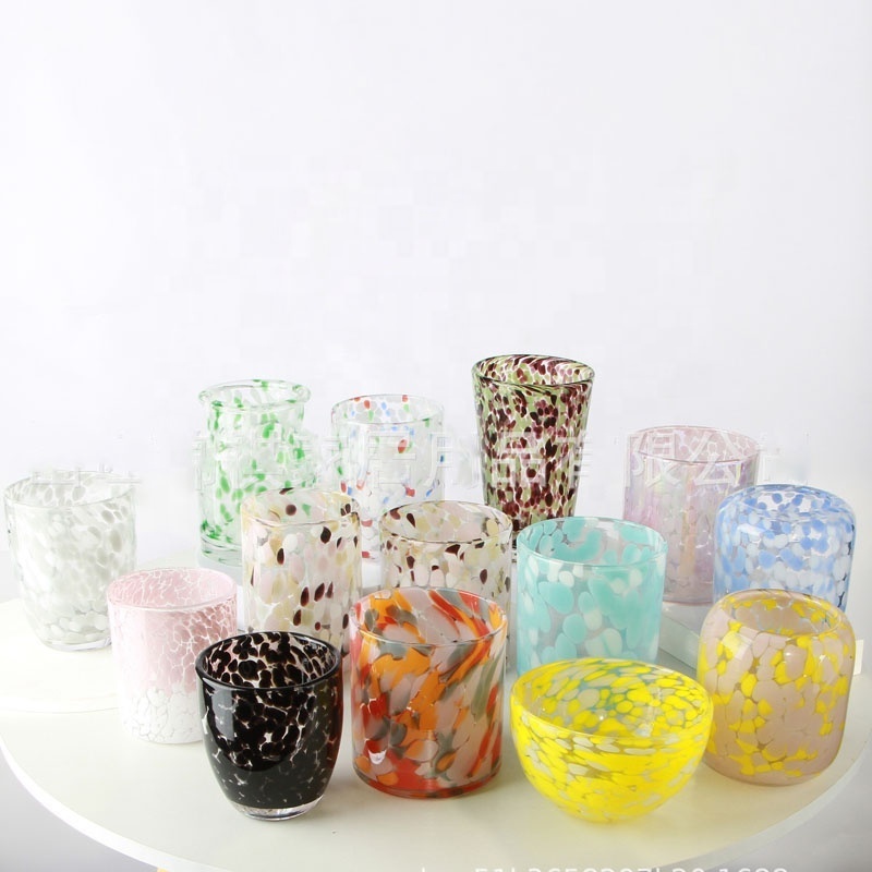 Hand Made Luxury Empty Candle Jars New Arrival Leopard Glass Candle Containers Flower Vase