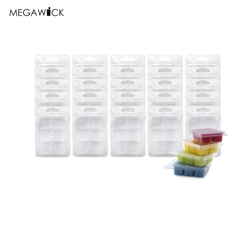 Ready to Ship Wax Tart PET Plastic Tray Clamshell Blister Packaging Box for Scented Wax 6,10,12,24 Cavity