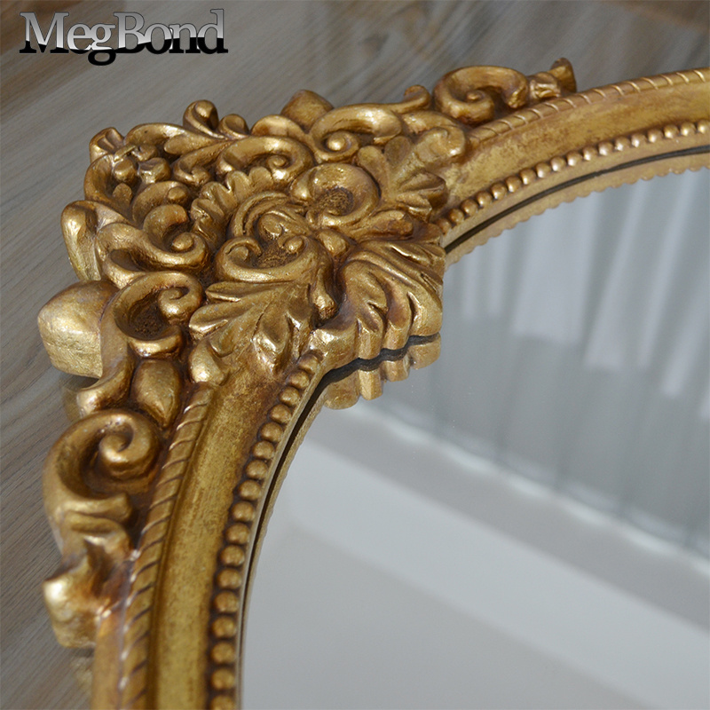 Resin antique bathroom wall mirror for salon