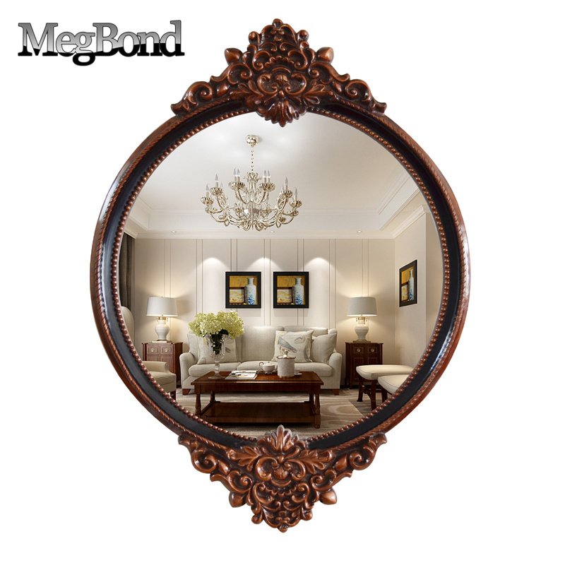 Resin antique bathroom wall mirror for salon