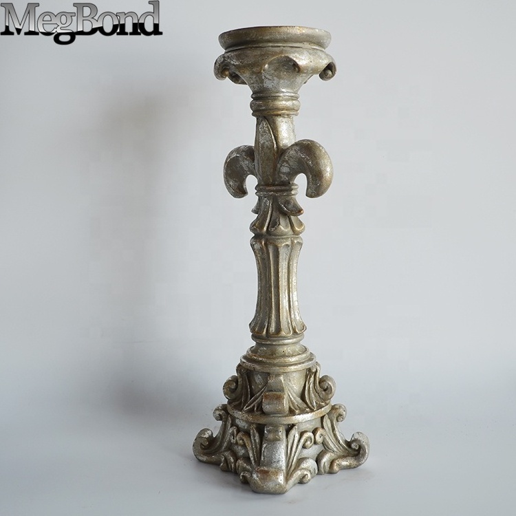 Wholesale christian Fleur De Lis taper candle holder, Resin candle holder