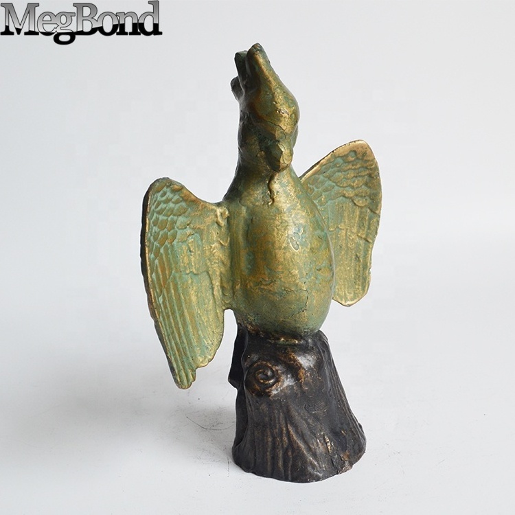 Metal iron decorative parrot table bird bookend for desk decoration, Standing small parrot bird sculpture