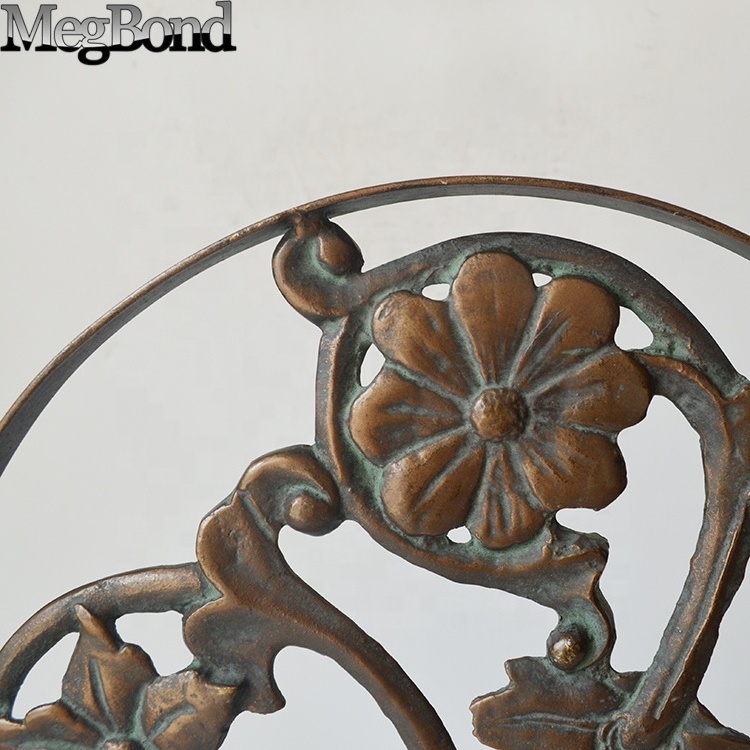 Metal flower and leaf carved table decoration, Classic high value heavy metal table decor