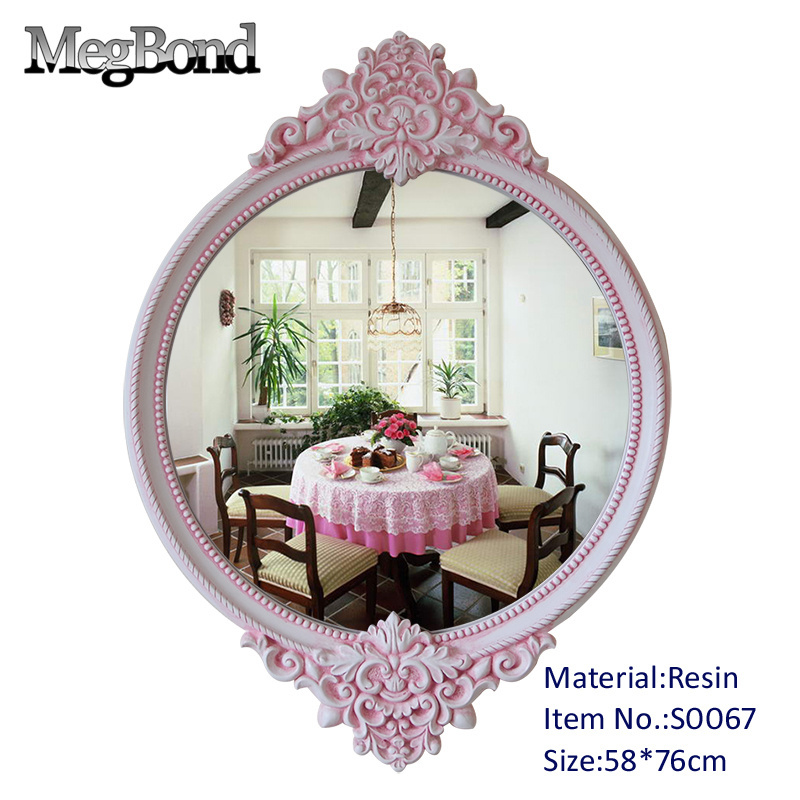 Resin antique bathroom wall mirror for salon