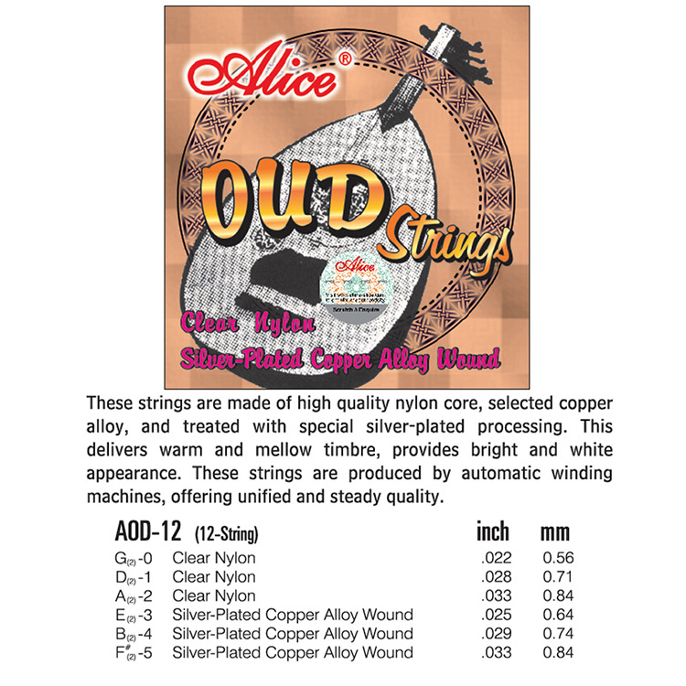 Alice AOD12 12-String Set Oud String for String Instrument Accessories