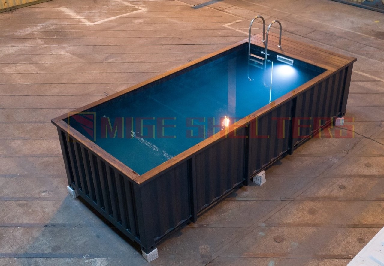 MEGE House 20ft container swimming pool Customized freestanding container swimming pool container pool with spa