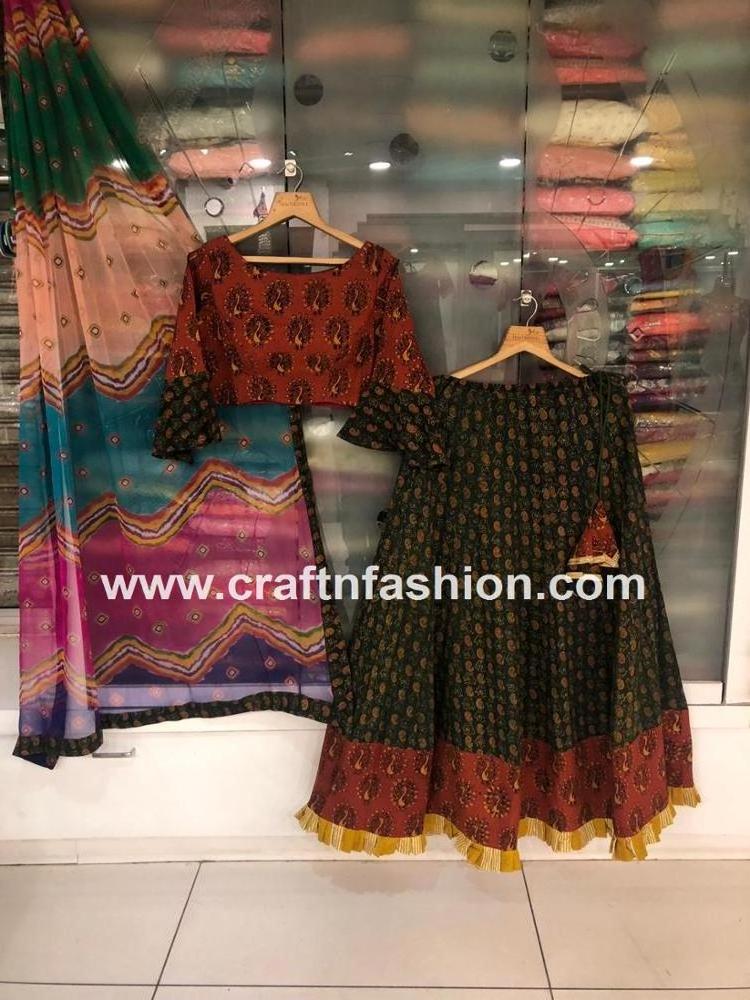 Patola Style Designer Lehenga Choli - Dandiya Dance Wear Ghaghra Choli - Navratri Skirt - Bollywood Style Designer Ghaghra Choli