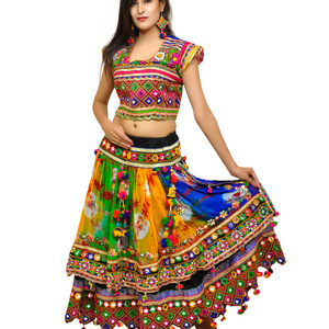 Navratri Embroidered Chaniya Choli - Garba dance costume-Women's Indian Ethnic Wear Ghaghra Choli - Gujarati Lehenga Choli