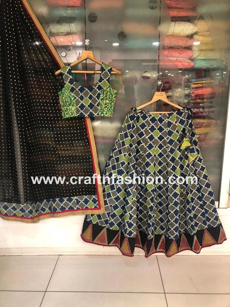 Patola Style Designer Lehenga Choli - Dandiya Dance Wear Ghaghra Choli - Navratri Skirt - Bollywood Style Designer Ghaghra Choli