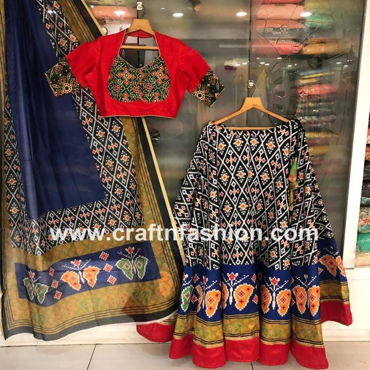 Patola Style Designer Lehenga Choli - Dandiya Dance Wear Ghaghra Choli - Navratri Skirt - Bollywood Style Designer Ghaghra Choli