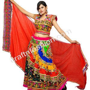 Indian Traditional Navratri Ghaghra Choli - Latest Designer Dandiya Dance Lehenga Cgoli - Kutch Embroidery Chaniya Choli