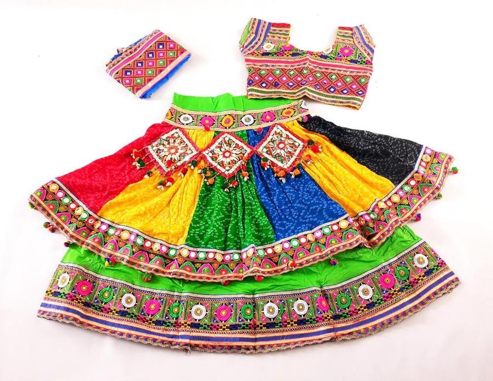 Indian Fusion Latest Fashion Wear Designer Style Chaniya Choli - Traditional Dandiya Dance Costume Leheriya Style Chaniya Choli