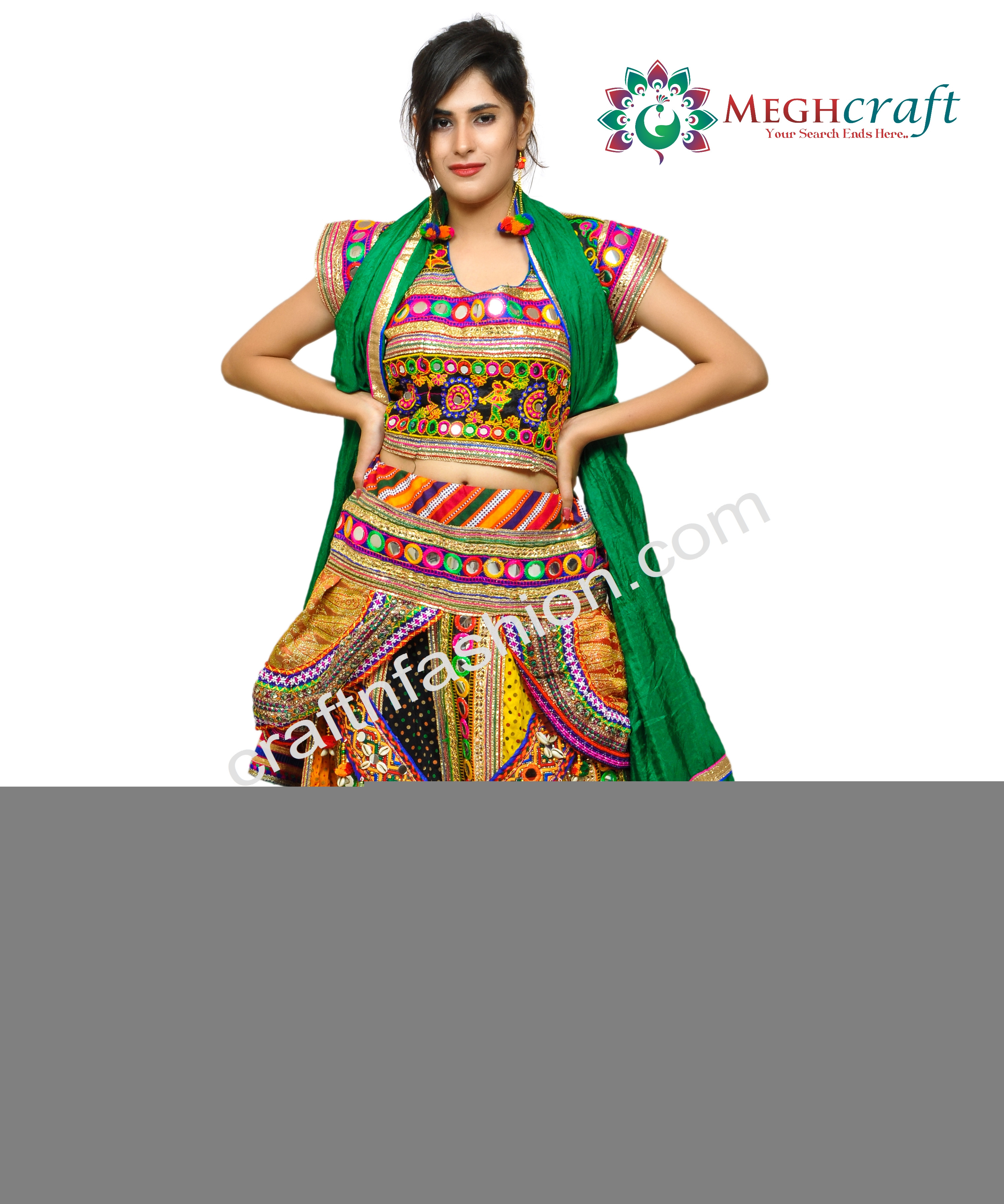 Indian Ethnic Banjara Style Chaniya Choli - Embroidered Navratri Ghaghra Choli - Gujarati Dandiya Dance Costume Dress