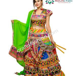 Indian Ethnic Banjara Style Chaniya Choli - Embroidered Navratri Ghaghra Choli - Gujarati Dandiya Dance Costume Dress