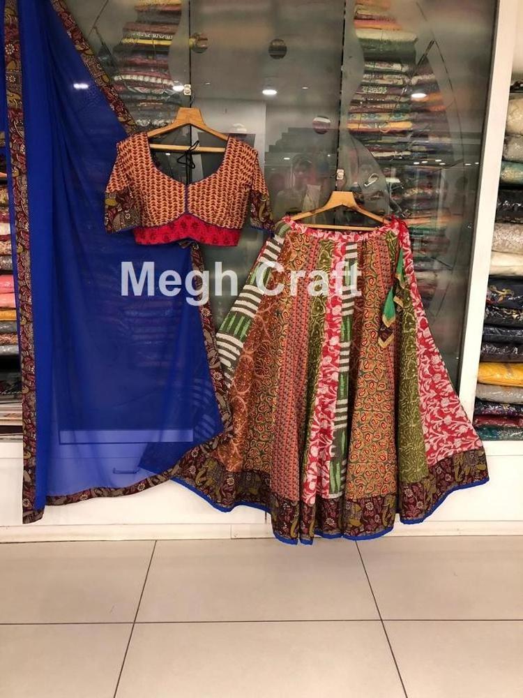 Dandiya Dance Wear Cotton Designer Lehenga Choli - Indian Traditional Ghaghra Choli - Hand Block Printed Navratri Chaniya Choli