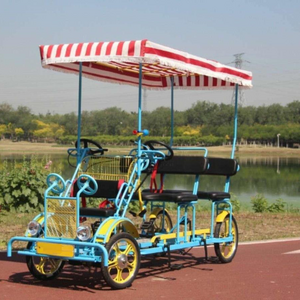 New Style 2 Seater Quadricycle Surrey Bike Tandem Bicycle /Four Wheels Bicycle for Tourism/lover 2 riders bike