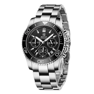 Montre Homme Benyar S002 Original Brand Waterproof Chronograph Quartz Watches Stainless Steel Straps Luxury Men Wrist Watch