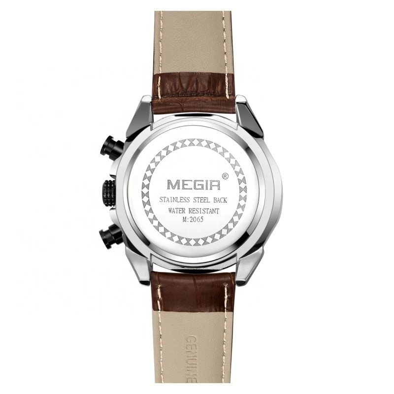 Relojes exactime quartz leather chronograph watch men watch megir 2065G