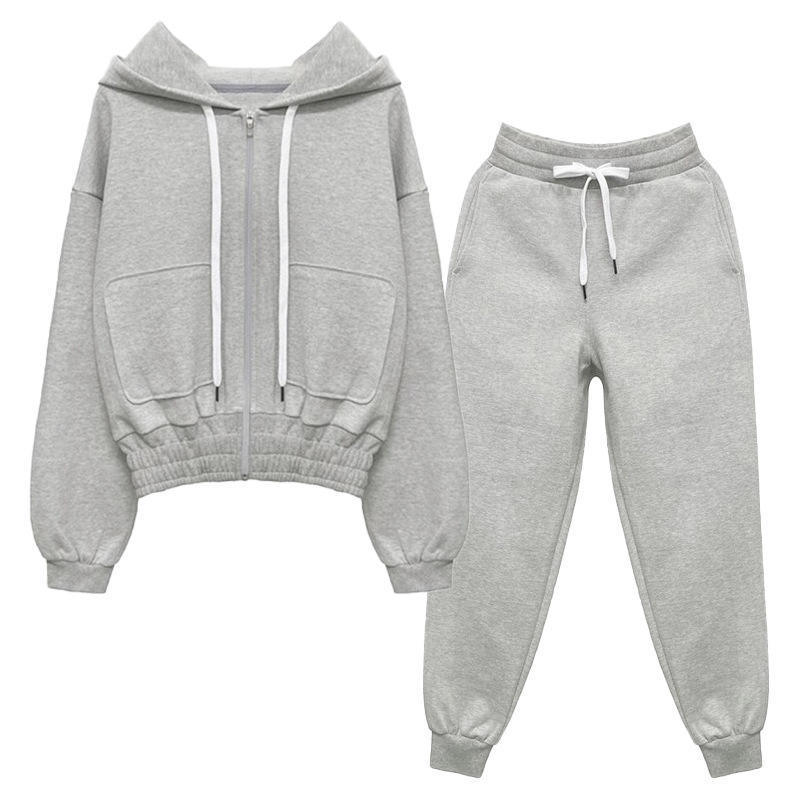 New Fall Winter Tracksuit Two Piece Set Women Jogger Sweatpants and Zipper Hoodies Set Casual Sweat suit for Girls