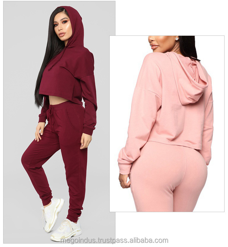 Women Sweatshirt With Jogging Cargo Tracksuits for Women Cotton French Terry Thick Tracksuit Running Sweatsuit