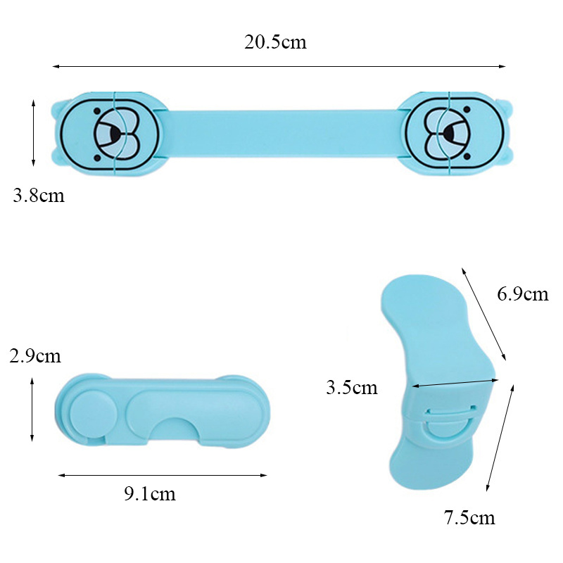 New Baby Safety Lock Set Bear Pattern Cabinet Toilet Locks Anti-Pinch Protective Children Refrigerator Drawer Plastic Buckle