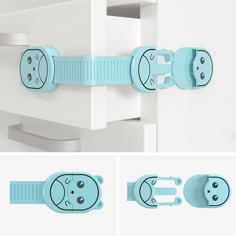 New Baby Safety Lock Set Bear Pattern Cabinet Toilet Locks Anti-Pinch Protective Children Refrigerator Drawer Plastic Buckle