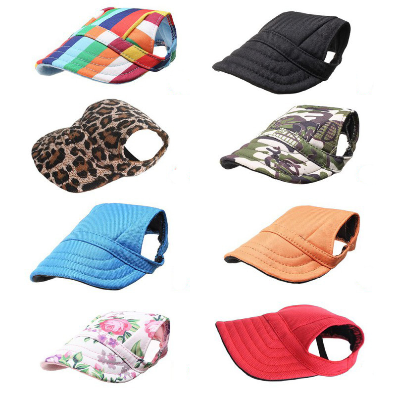 Pet fashion Dog Hat Baseball Cap With Ear Holes Windproof Travel Sports Canvas Sun Hats for Puppy Outdoor Sunscreen Accessories