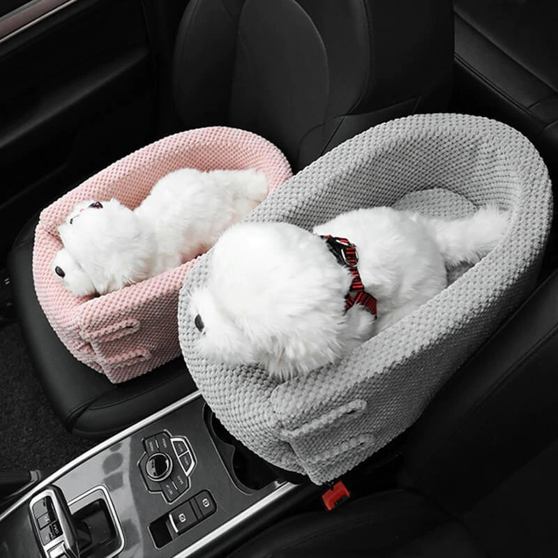 Portable Cat Dog Bed for Car Travel Central Control Car Safety Pet Seat Safe Car Armrest Box Booster Kennel Bed