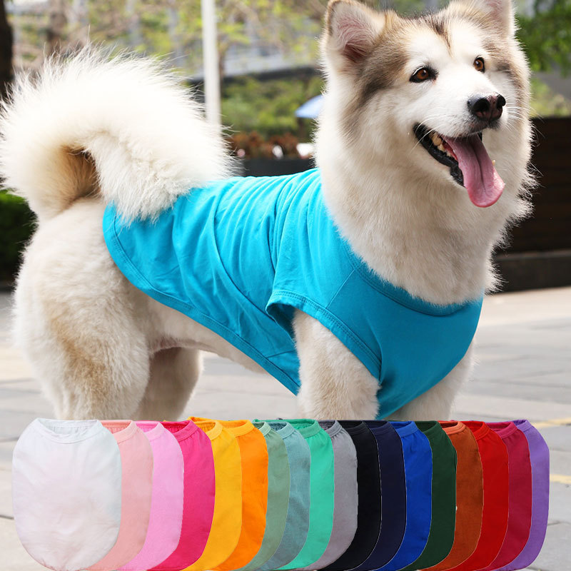 Solid Pet Dog Shirt For Summer Dog Clothes Pitbull Puppy T Shirt Small For Dogs/Cat Pet Cotton Vest