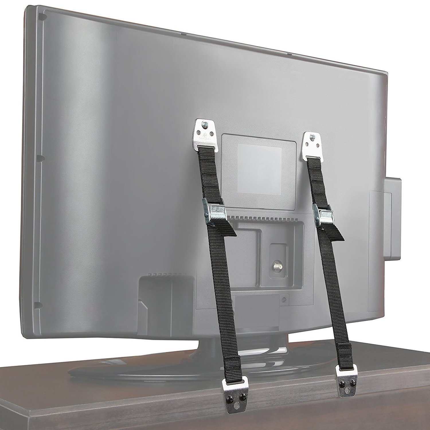 Anti-Tip Straps Screen TV or Furniture to Baby Proof- Heavy Duty Safety Straps with Metal Plates Kids Safety