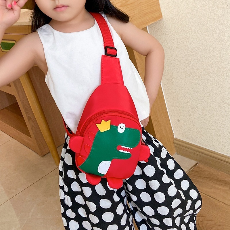 Cartoon Dinosaur Smile Rabbit Kids Shoulder Backpack Children's Fashion Simple Zipper Shoulder Backpack Chest Bag