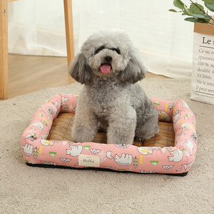 Dog Cooling Mat Breathable Summer Pet Ice Pad Dog Sleeping Bed for Dogs Cat Rattan Mattress Pet Sofa Kennel Pet Supplies