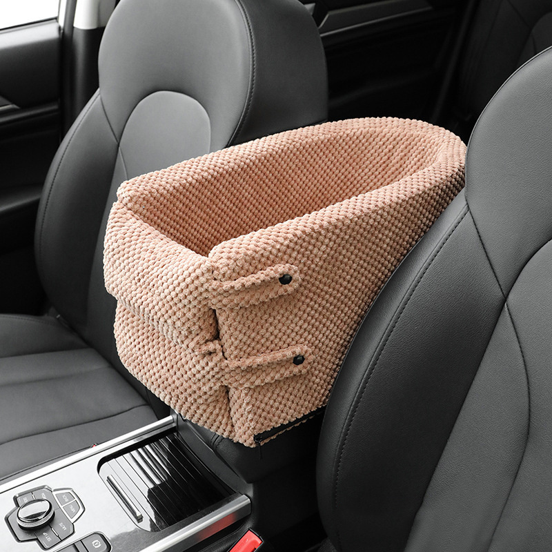 Portable Cat Dog Bed for Car Travel Central Control Car Safety Pet Seat Safe Car Armrest Box Booster Kennel Bed