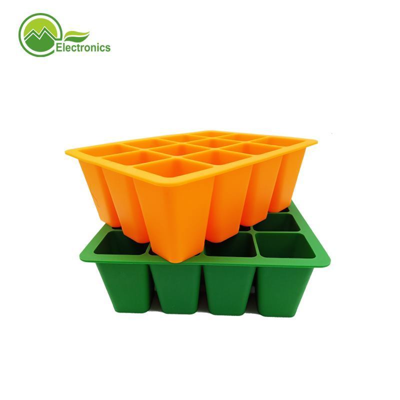 Silicone 12 Cells Garden Germination Plant Tray Seeding Nursery Plug Trays For Plants Growing