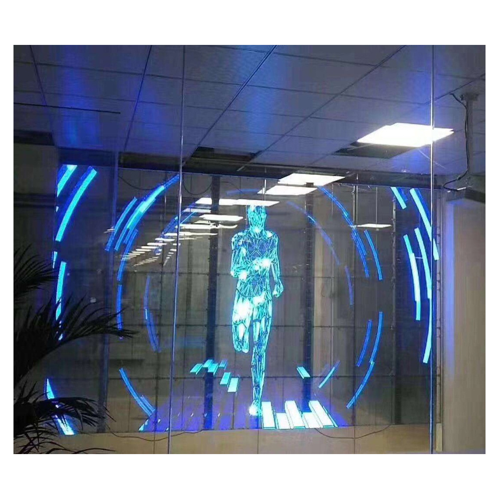 Transparent P3.9-7.8 Glass screen LED video thin film display screen video wall screen for retail stores