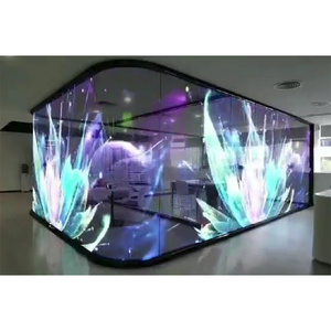 Transparent P3.9-7.8 Glass screen LED video thin film display screen video wall screen for retail stores