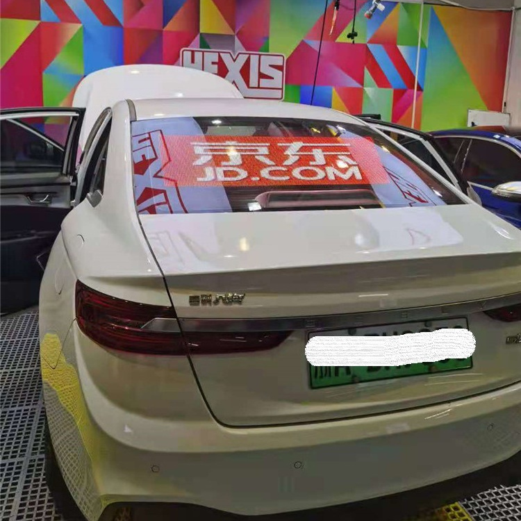 High Brightness Full Color Transparent Taxi Car Rear Window LED Display