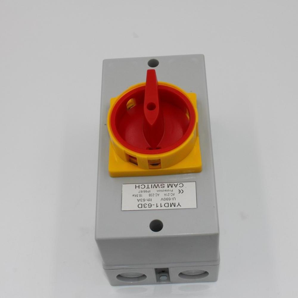 LW30 Series waterproof Rotary Isolator Switch 3 phase 63a with on off function