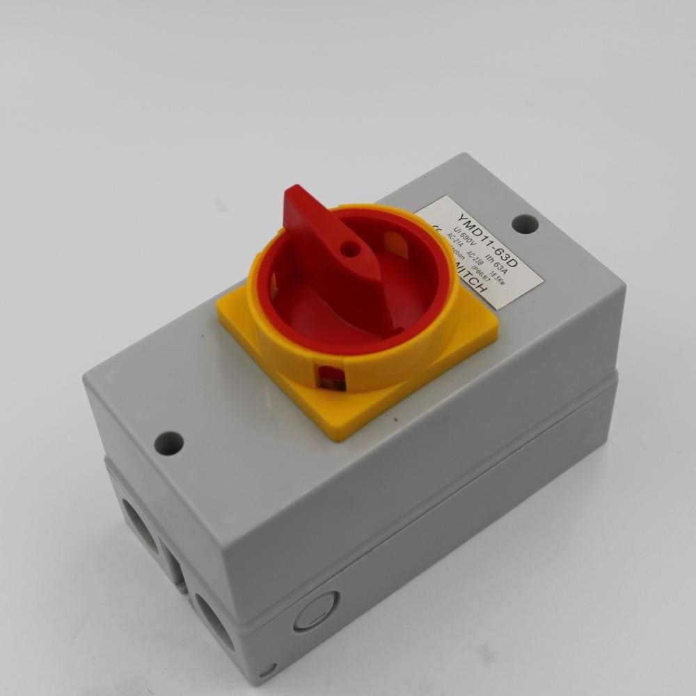 LW30 Series waterproof Rotary Isolator Switch 3 phase 63a with on off function