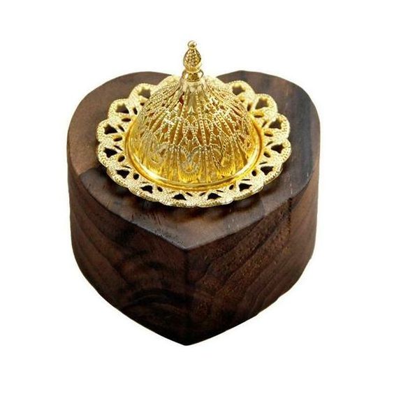 Latest Design Brass Incense Burner Customized Size Gold Colour with Lid Exclusive Quality and Embossed Design Crafted wooden