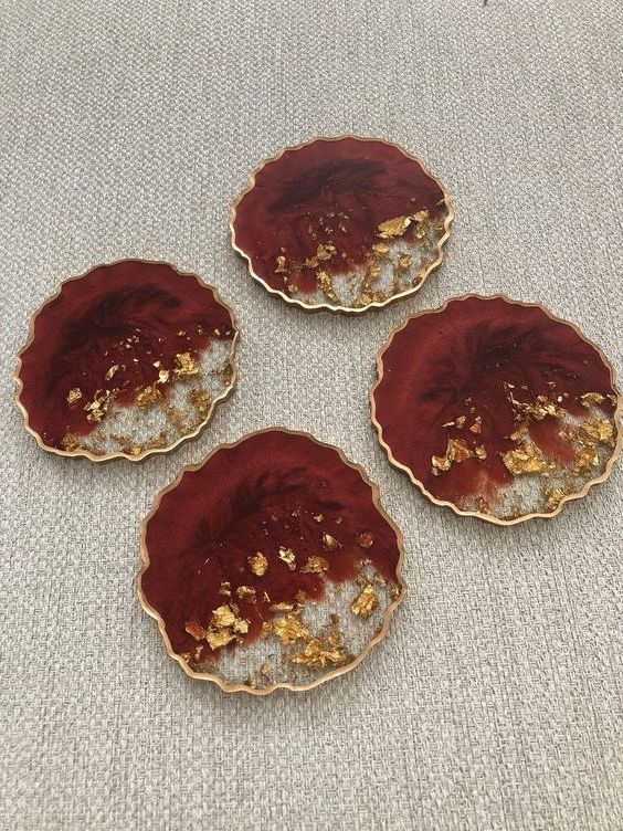 High Quality Affordable Agate Luxury Resin Coasters with Holder Food Safe Resin Coasters For Drinking Serving Home Decor