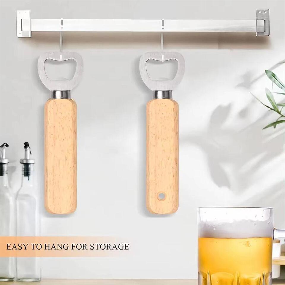 Hand rafted Mango Wood Handle Stainless Steel Wooden  Wine Bottle Opener Metal Beer Bottles Openers Abrader Speed Bottle Opener